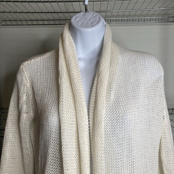 Wooden Ships Women's Ivory Open Front Shawl Cardigan Sweater Size XS Oversized - Picture 7 of 10